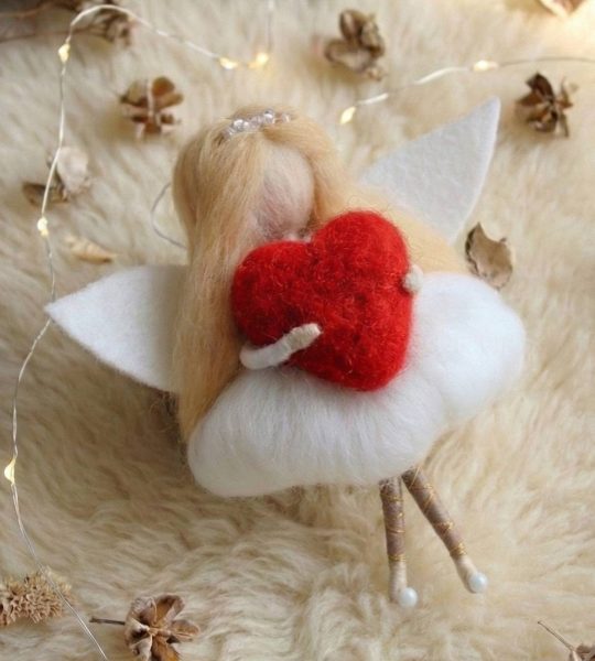 Сувенірні ляльки валентинки ангели підвіски вовна (на вибір!)