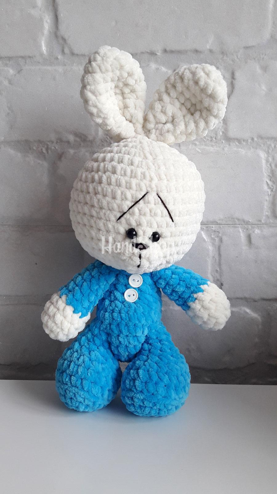 Зайка мягкая игрушка мальчик в комбинезоне Зайка мягкая игрушка мальчик в комбинезоне