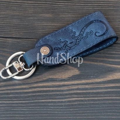 Брелок на ключи саламандра кожа сувенир