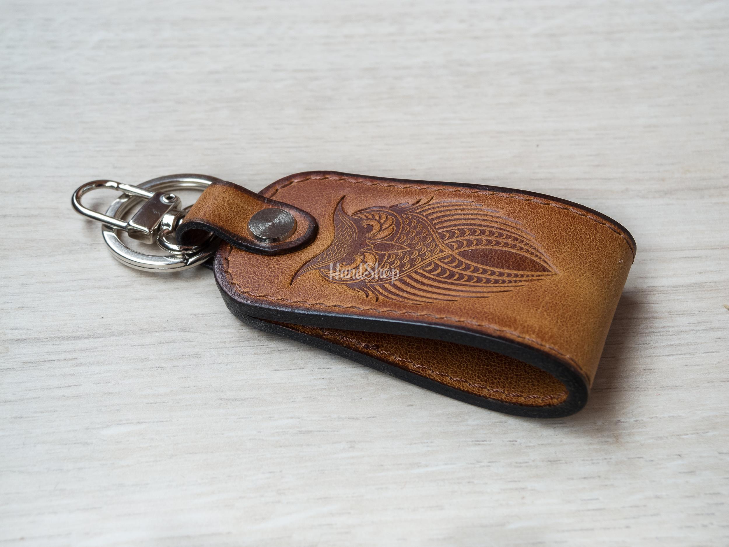 Брелок на ключи сова кожа Брелок на ключи сова кожа