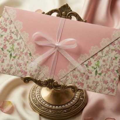 Весільний красивий конверт для грошей рожеві квіти