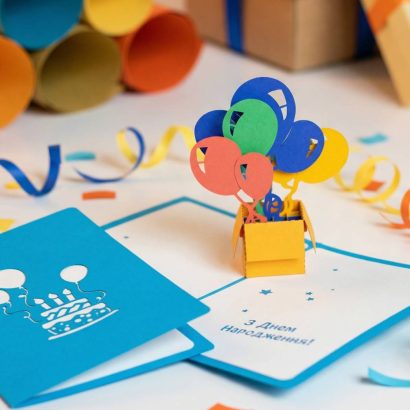 Дитяча красива 3d листівка кульки день ​​народження