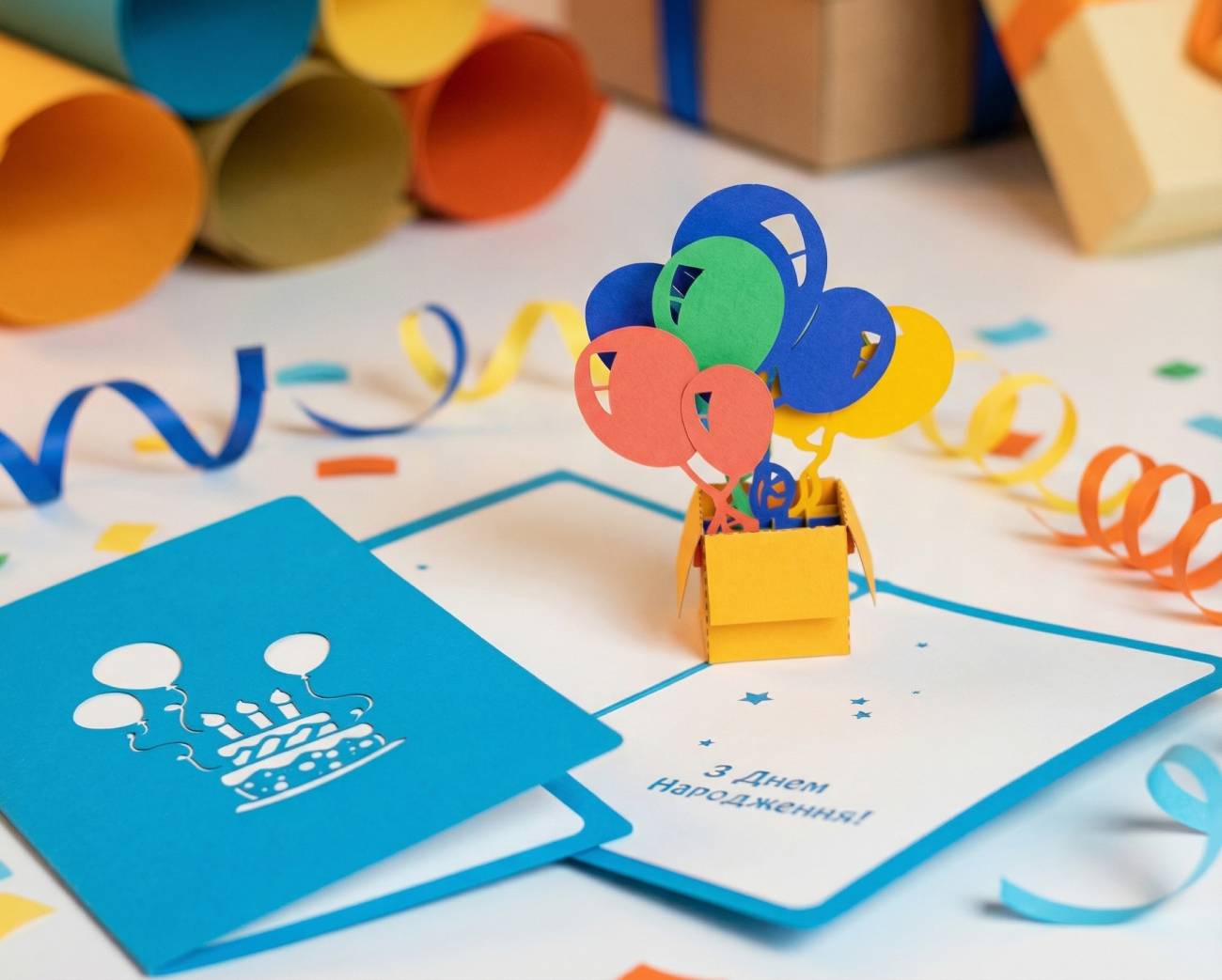 Авторська 3d дитяча листівки з кульками: вражаючий подарунок для особливих моментів