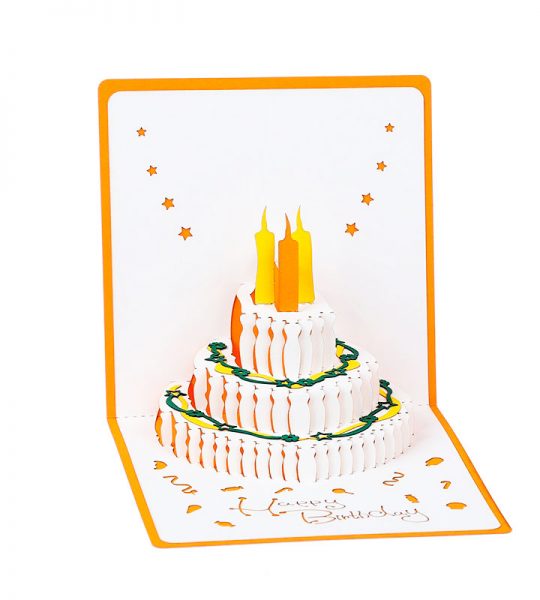 3d открытка торт Happy Birthday