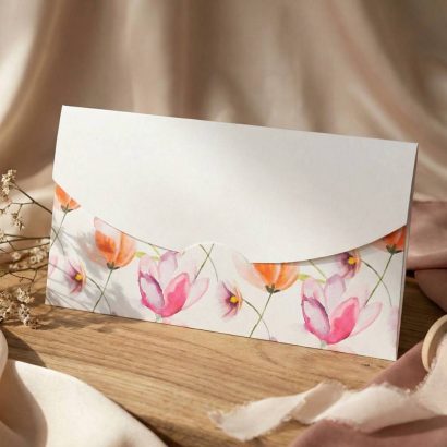 Жіночий конверт для грошей листівка квіти тюльпани