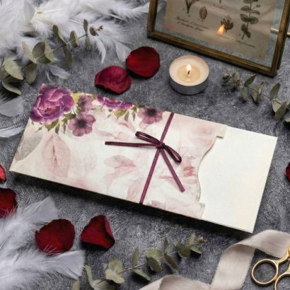 Жіноча листівка конверт для грошей квіти піони та анемони