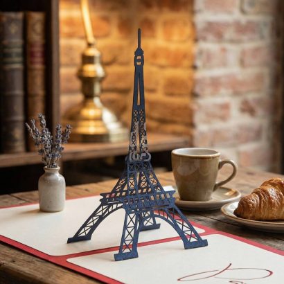 Об’ємна 3d листівка ручної роботи Париж Ейфелева вежа