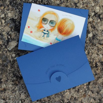 Хендмейд открытка валентинка авторская в конверте море