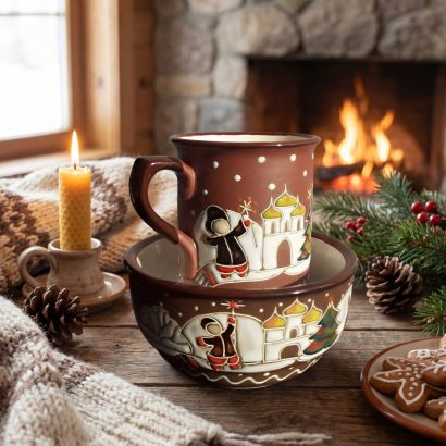 Чашка + Миска Святий вечір 2026 ручний розпис, кераміка