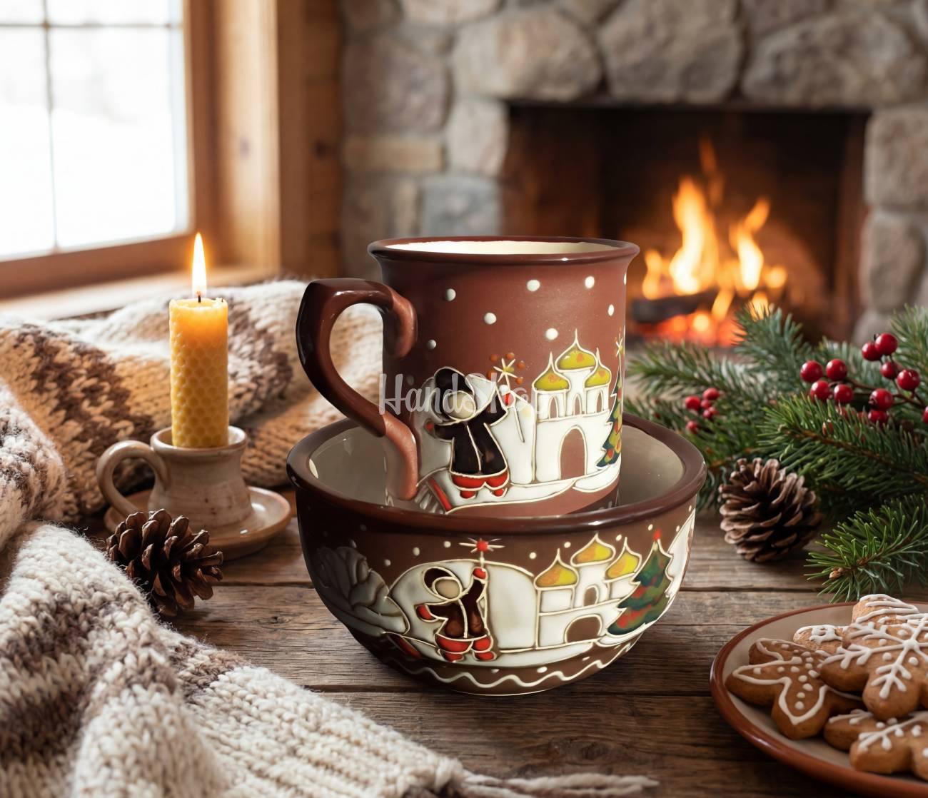Чашка + Миска Святий вечір 2026 ручний розпис, кераміка Чашка + Миска Святий вечір 2026 ручний розпис, кераміка