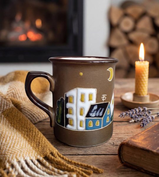 Чашка сувенірна будиночки моє місто, ручний розпис, 300 мл