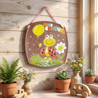 Керамічна тарілка настінна жучок сонечко діаметр 32 см