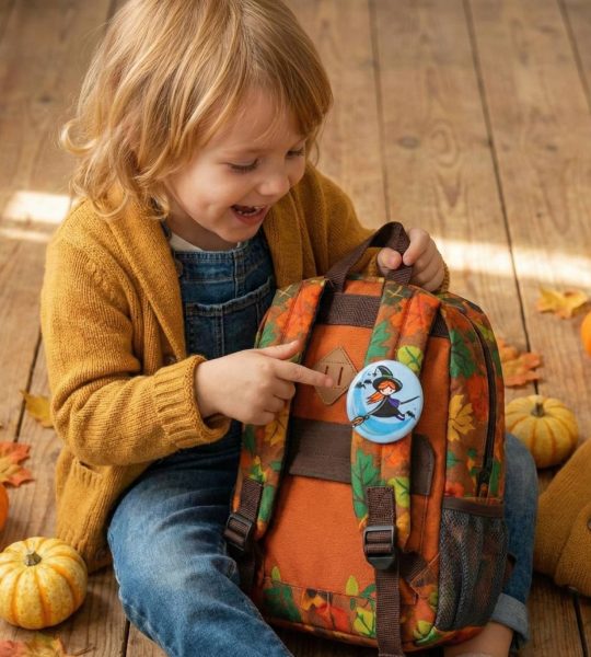 Дитяча брошка відьмочка halloween руда дівчинка ручний розпис