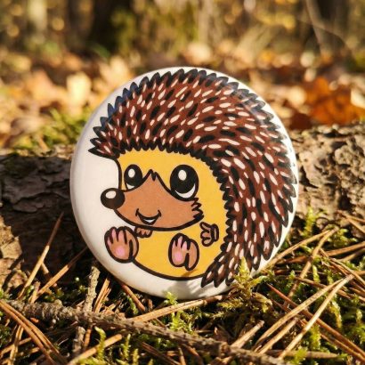 Кругла дерев’яна брошка своїми руками дитяча їжачок