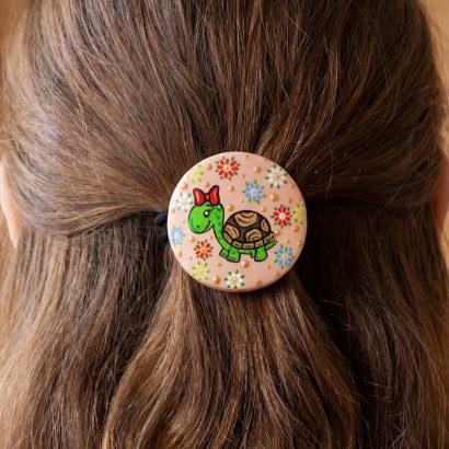 Дитяча кругла резинка для волосся черепаха розпис