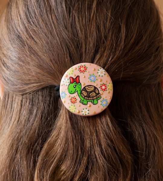 Дитяча кругла резинка для волосся черепаха розпис