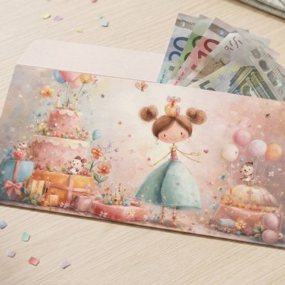 Дитячий конверт для грошей для дівчинки на день народження
