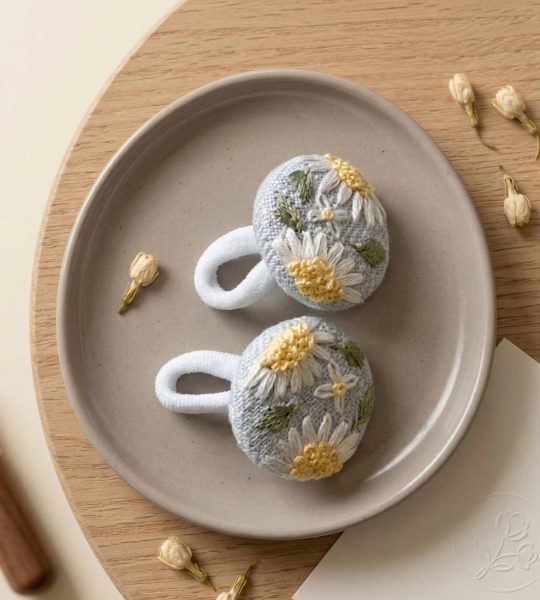 Дитячі резинки для волосся польові квіти ромашки, 2 шт