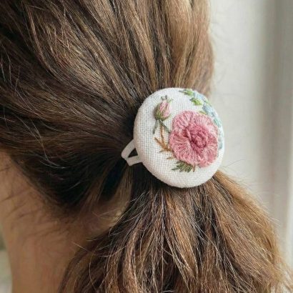 Дитячі резинки для волосся квіти рожеві троянди, 2 шт