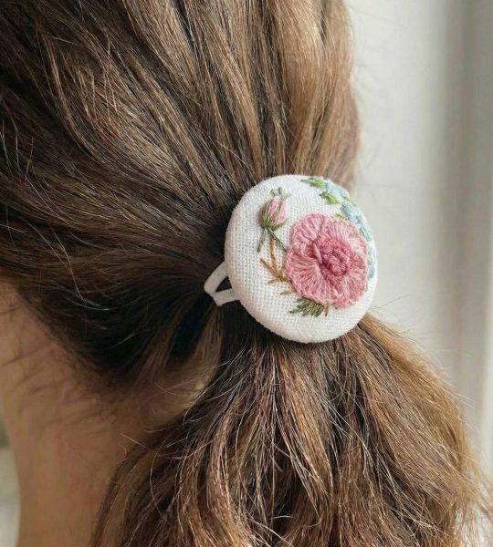 Дитячі резинки для волосся квіти рожеві троянди, 2 шт