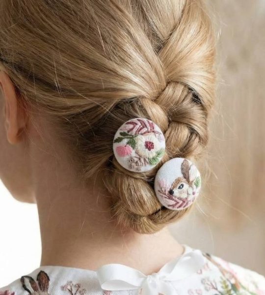 Дитячі резинки для волосся квіти та великодній кролик, 2шт