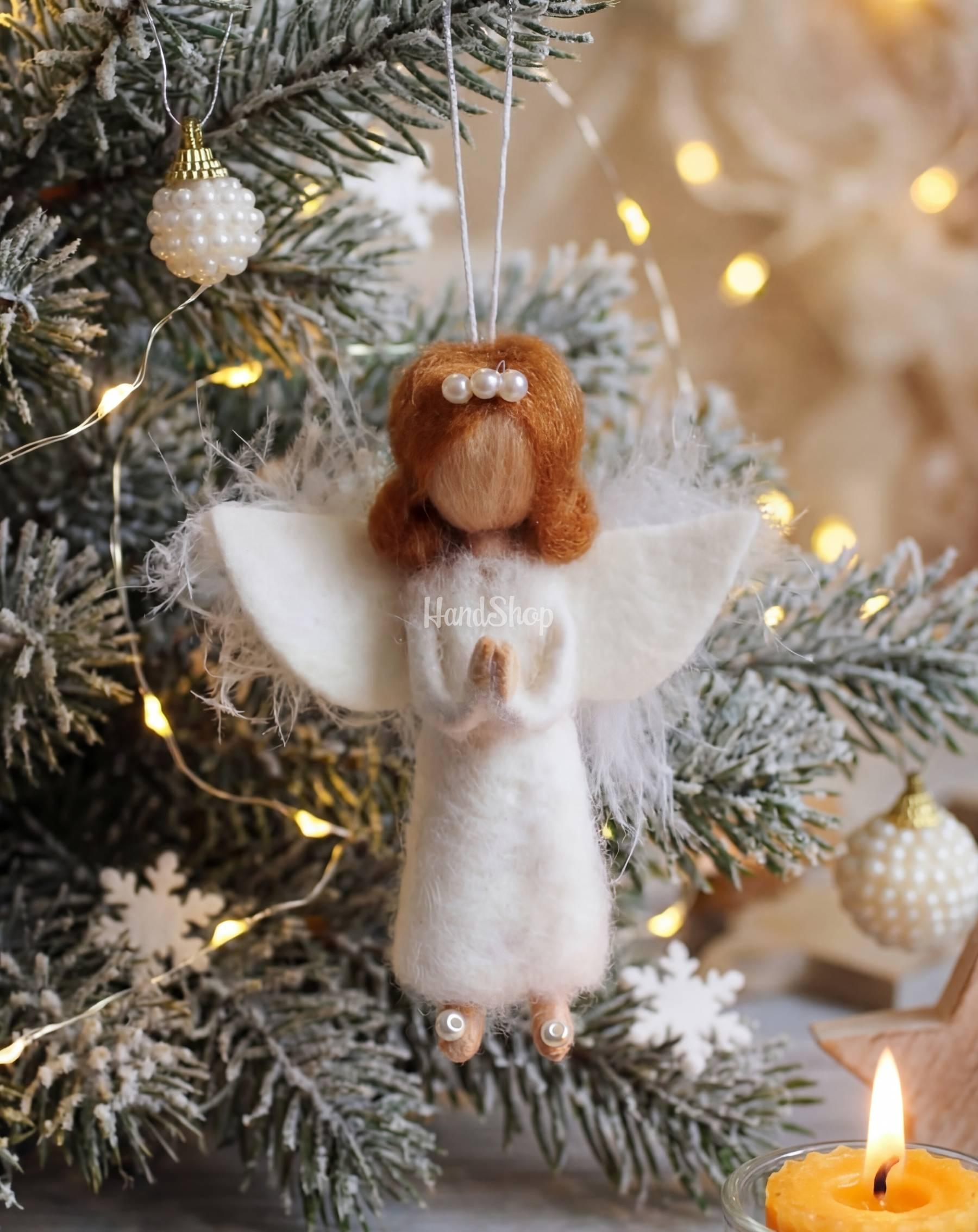 Янгол лялька рижий на ниточці підвіска сувенір на ялинку Янгол лялька рижий на ниточці підвіска сувенір на ялинку