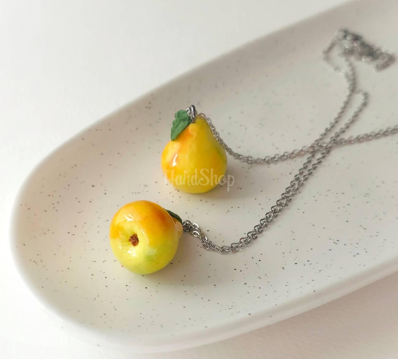 clay pear pendant and earrings clay pear pendant and earrings