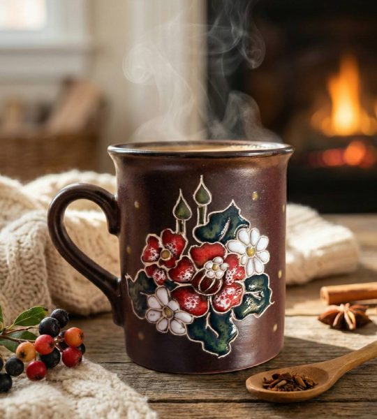 Керамічна сувенірна чашка українські польові червоні маки