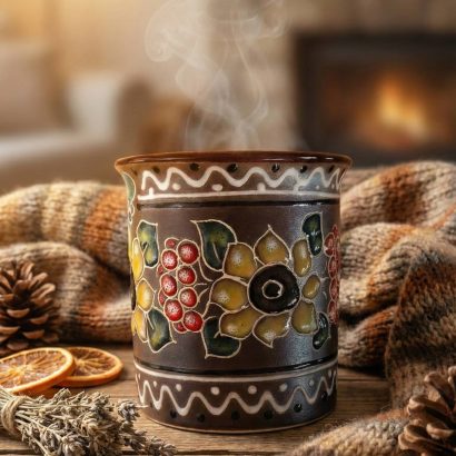 Керамічна сувенірна чашка українські соняшники, калина