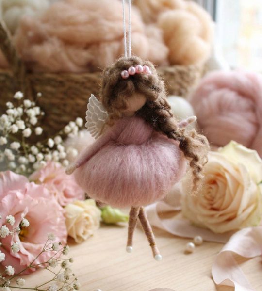 Міні лялька своїми руками янгол кудрява в рожевій сукні