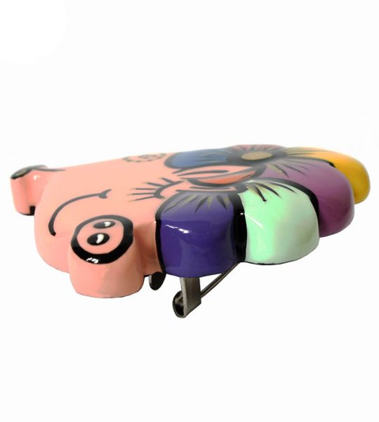 Украшения из дерева детская брошка свинка