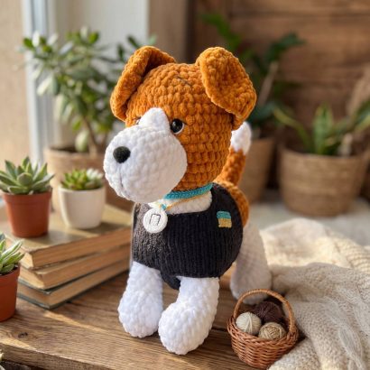 Авторська м'яка іграшка пес Патрон символ України 2026