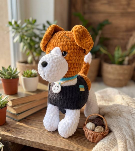 Авторська м'яка іграшка пес Патрон символ України 2026