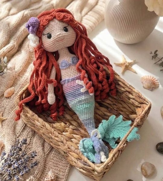 Велика ігрова іграшка лялька русалонька сувенірна