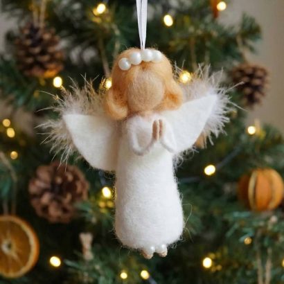 Авторська лялька янгол підвіска на ниточці сувенір із шерсті