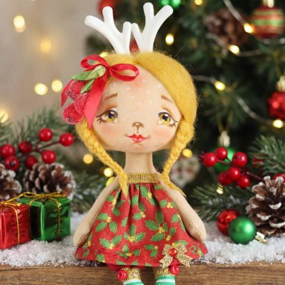 Інтер’єрна новорічна маленька лялька оленятко сувенір 2026