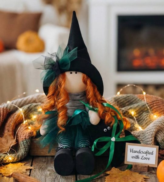 Інтер'єрна лялька тільда руда відьма Halloween 2026