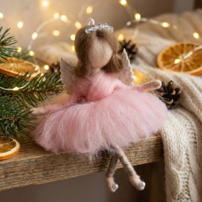 Сувенірна різдвяна лялька ангел балерина підвіска