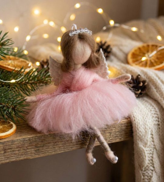 Сувенірна різдвяна лялька ангел балерина підвіска