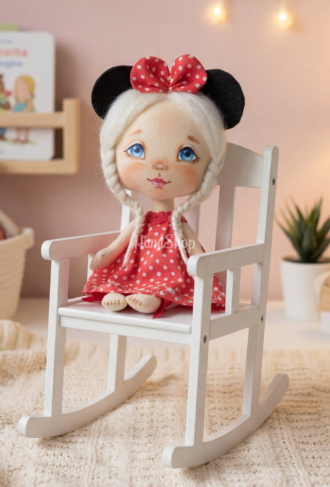 Лялька авторська маленька сувенірна білявка Мінні Маус Лялька авторська маленька сувенірна білявка Мінні Маус