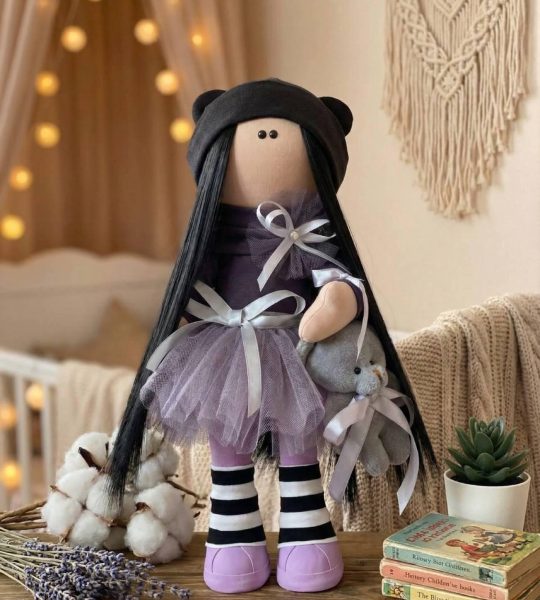 Авторська сувенірна ігрова лялька тільда з серіалу Wednesday Addams