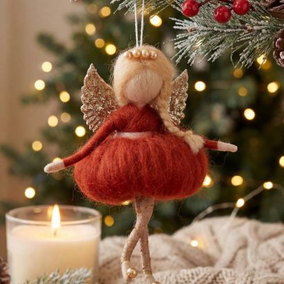 Лялька валяна з вовни блондиночка в сукні ангел фея 2026