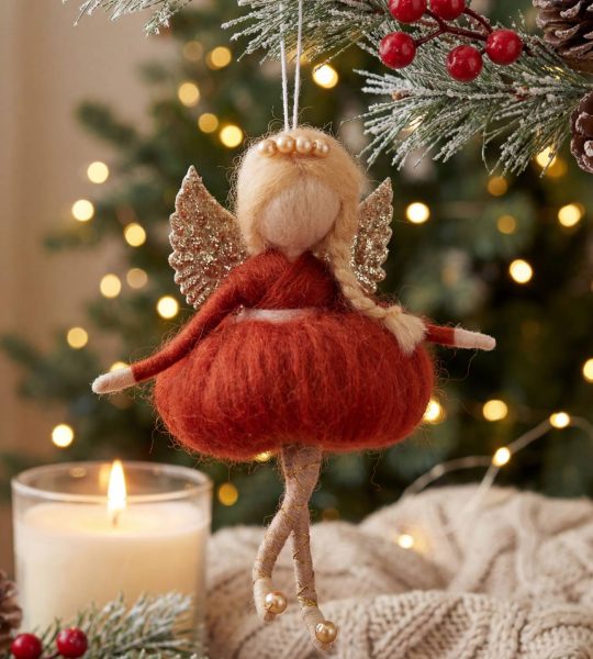 Лялька валяна з вовни блондиночка в сукні ангел фея 2026