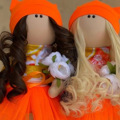 Авторська текстильна лялька апельсинка у шапочці (на вибір!)