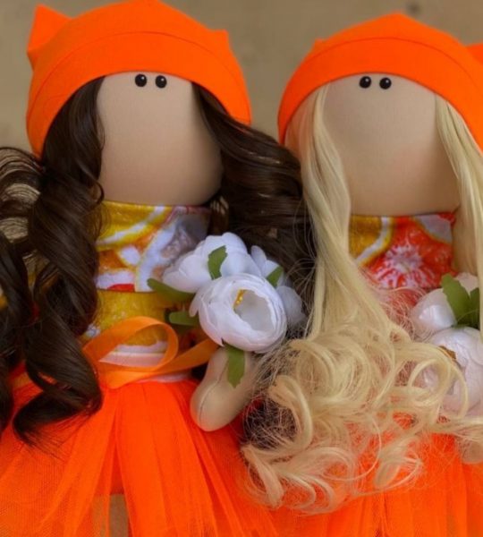 Авторська текстильна лялька апельсинка у шапочці (на вибір!)