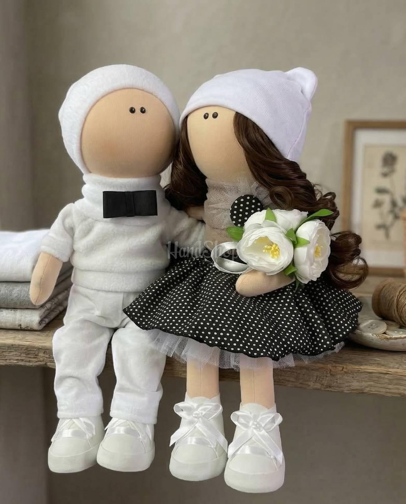 Текстильна весільна пара ляльки тільда молодята сувеніри Текстильна весільна пара ляльки тільда молодята сувеніри