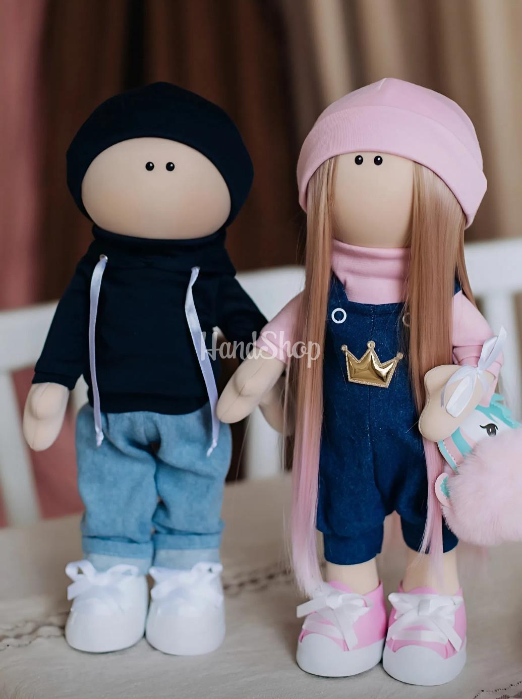 Сувенірна романтична пара ляльки текстильні тільда, 2 шт Сувенірна романтична пара ляльки текстильні тільда, 2 шт