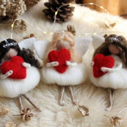 Сувенірні ляльки валентинки ангели підвіски вовна (на вибір!)