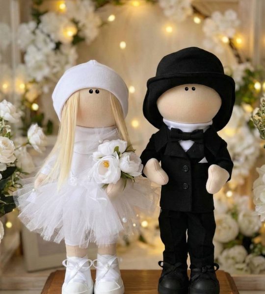 Ляльки тільда весільна пара авторські текстильні, 2 шт