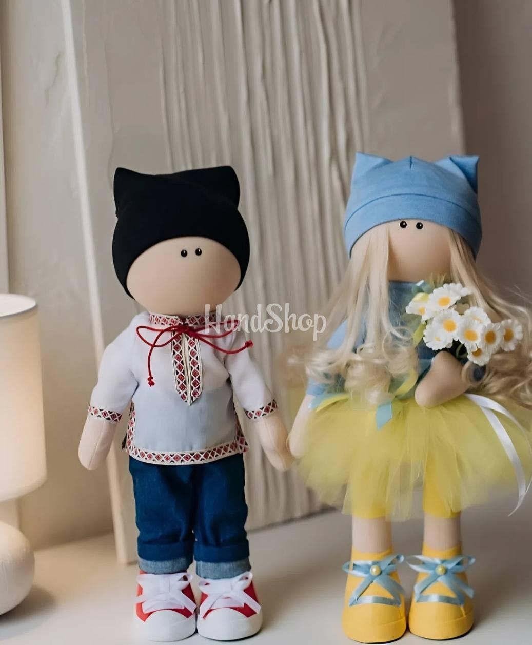 dolls-wedding Авторські текстильні ляльки сувенірна пара українець та україночка